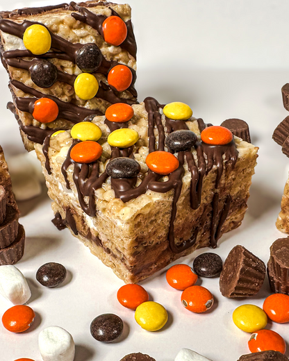 Peanut butter cup gourmet rice crispy treat 6-pack