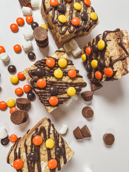 Peanut butter cup gourmet rice crispy treat 6-pack